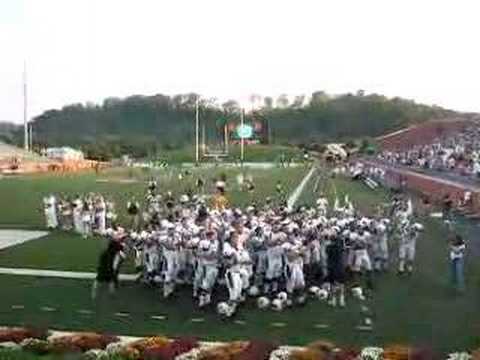 The football team sings Ragtime Cowboy Joe to the Wyoming fans in attendance at the game in Athens after beating the Ohio Bobcats 34-33 (Sep 22, 2007)