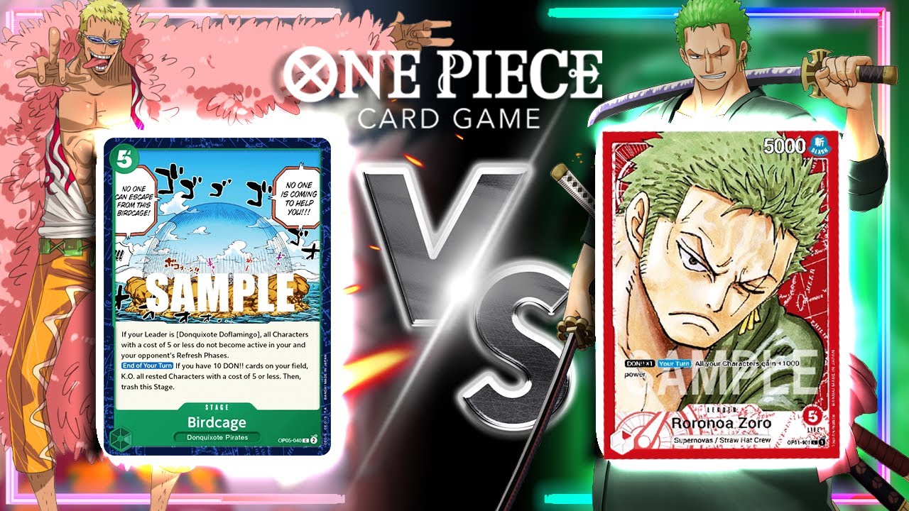OPO5 Birdcage Doflamingo Vs Zoro Deck! One Piece TCG YouTube
