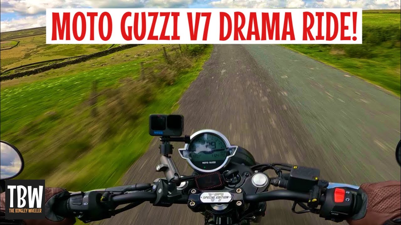 Moto Guzzi V7 rides Semerwater