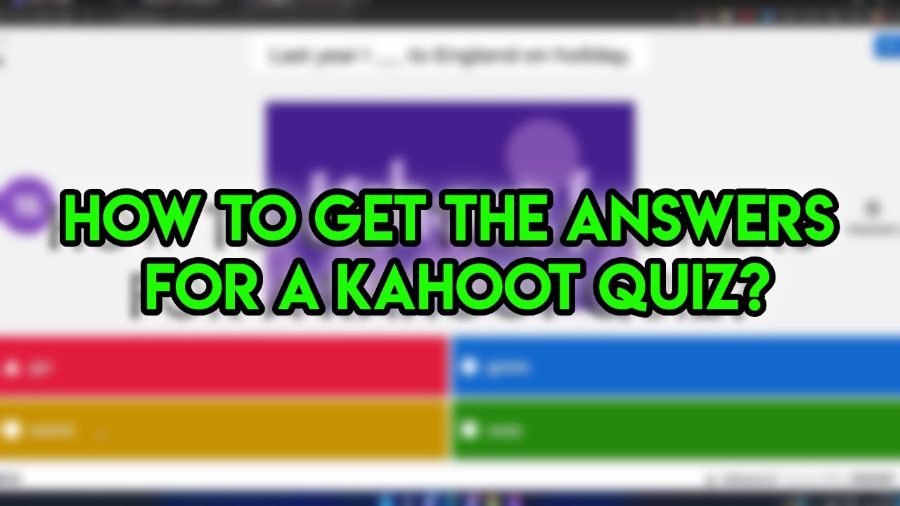 How To Get The Answers For A Kahoot Quiz? - Youtube