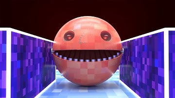 Pacman, Walking Robot Pacman, and Mecha Dog Fight Through a High-Tech Maze of Enemy Machines