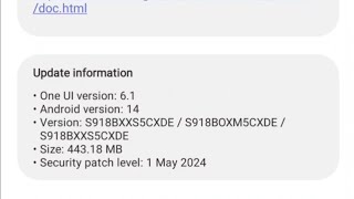 Samsung galaxy S23 ultra May 2024 security patch