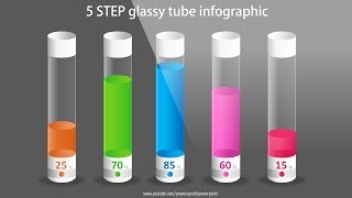 12.Create 5 step GLASSY TUBES infographic/PowerPoint Presentation/Graphic Design/Free Template