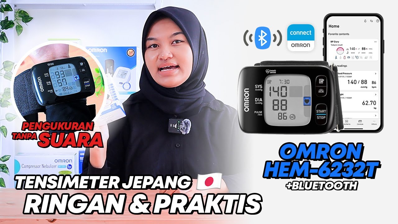 REVIEW OMRON HEM 6232T + BLUETOOTH TENSIMETER JEPANG DENGAN PENGUKURAN TANPA SUARA