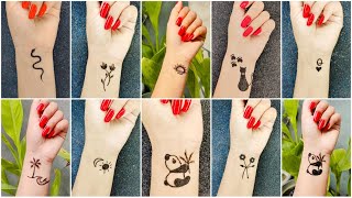 10 Simple Beautiful Tattoo Mehndi Designs for Beginners Spacial ||