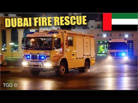 [Dubai] Fire Trucks Responding From Al Etihad Civil Defence Station