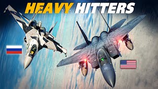 картинка: Лучшие тяжеловесы | F-15 Eagle против Su-27 Flanker DOGFIGHT | Цифровой боевой симулятор | DCS |