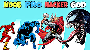 NOOB vs PRO vs HACKER vs GOD in Superhero Race!