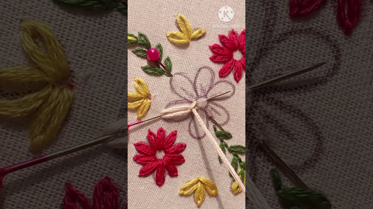 Hand Embroidery Flower Design Ideas shortvideo YouTube Hand Embroidery Flower Design Ideas shortvideo YouTube