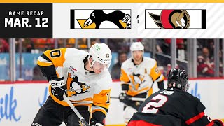 GAME RECAP: Penguins at Senators (03.12.24) | Bunting Scores First Goal As Penguin