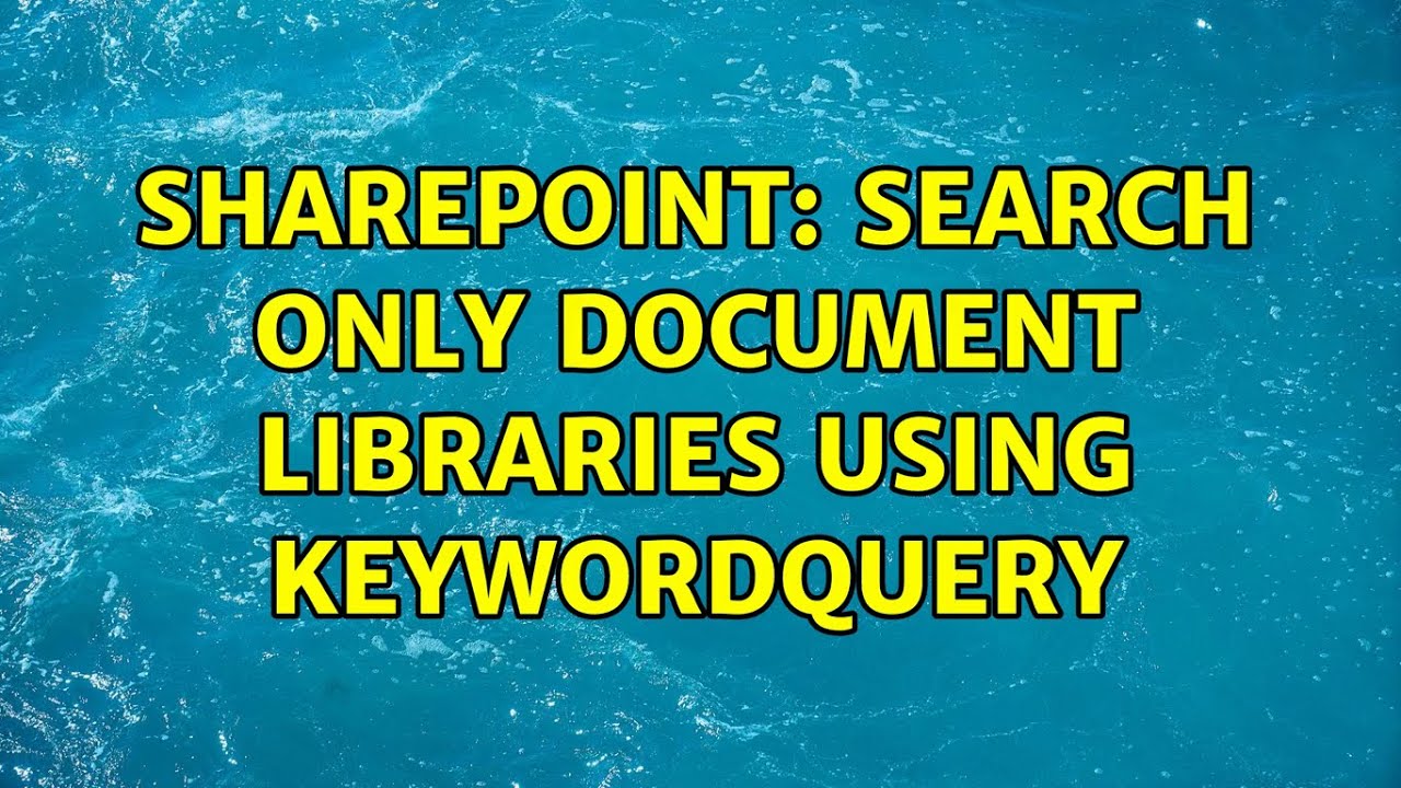 Sharepoint: Search only document libraries using KeywordQuery