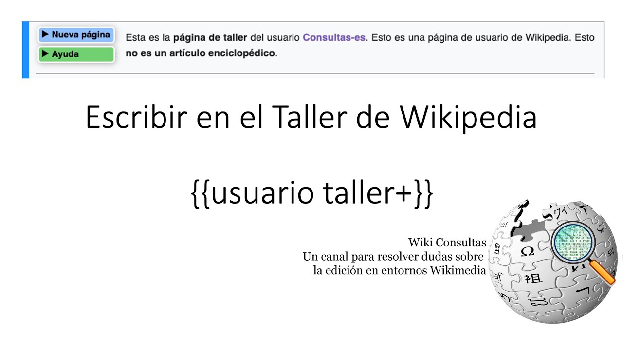 Uso del taller en Wikipedia Taller+