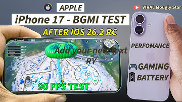 iPhone 17 BGMI TEST After IOS 26.2 RC UPDATE | iPhone 17 Gaming, Battery & Perfomance 