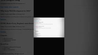 HTML Blog Page Layout Tutorial | Header, Nav, Article, Footer #html #webdevelopment