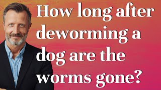 How long after deworming a dog are the worms gone?