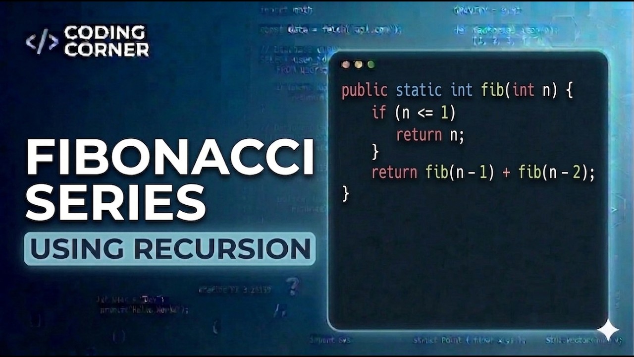 Fibonacci Series Using Recursion in Java | Step-by-Step Tutorial - YouTube