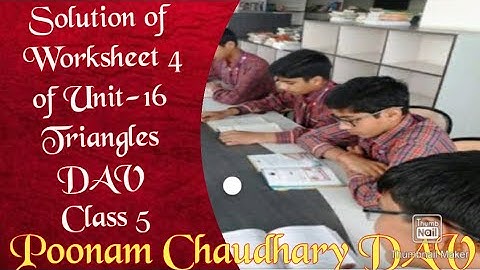 dav public school// class5// maths// solution of worksheet 4 of Unit-16 // Triangles