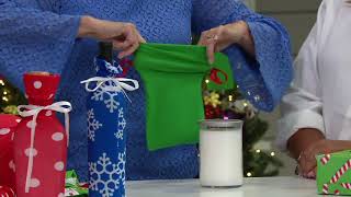 Datos Wrapeez Set of 11 Stretch Fabric Gift Wraps with Gift Tags on QVC Guía