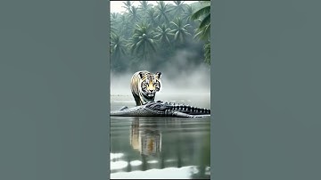 Cá xấu Caiman và bạch hổ(Caiman crocodile and the white tiger)#giảicứu #amazon #giaitri