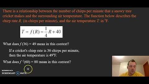 Real World Application of an Inverse Function