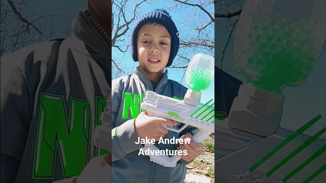 Jake trying his Gel Blaster! 