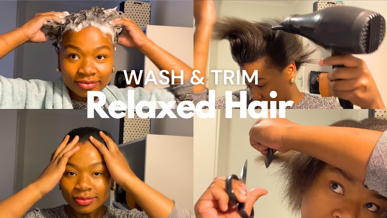 Wash and Trim my Relaxed Hair 💕