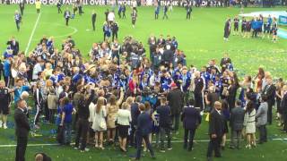 Leicester City Players with Premier League Trophy, 2016