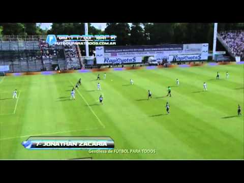 Gol de Zacaría. Gimnasia 1 - Quilmes 1. Fecha 18. Torneo Inicial 2013. Fútbol Para Todos