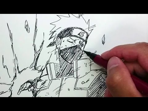 Naruto １５分でカカシ 雷切ver 描いてみた Speed Drawing Kakasi Raikiri Ver Youtube