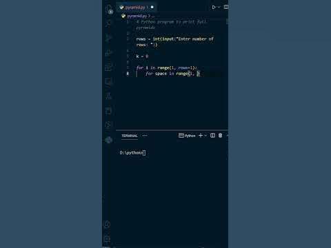 Python Challenge: Create a Full Pyramid in 30 seconds #shorts - YouTube