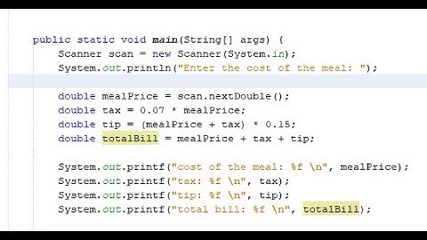 Java - Restaurant Bill