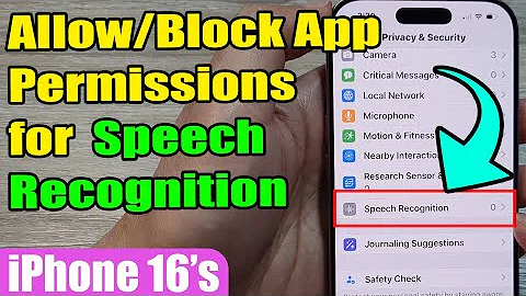 🗣️ How to Allow/Block App Permissions for  Speech Recognition on iPhone 16/16 Pro Max (iOS 18)