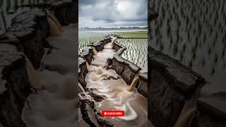 Earth CRACK! Farmland Splits, Waterfalls Appear  #viralvideo #extremeweather #america #storm