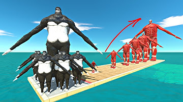 Dark Beast Titan vs 7 Levels of Colossal Titan - Animal Revolt Battle Simulator