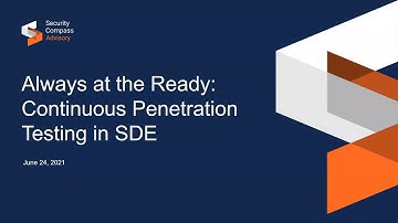 Always at the Ready: Continuous Penetration Testing in SD Elements