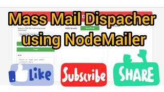 Mass Mail Dispacher Project using nodejs express html css javascript and NodeMailer