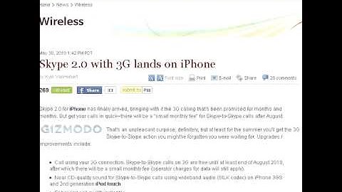 Skype 2.0 For IPhone 3G News