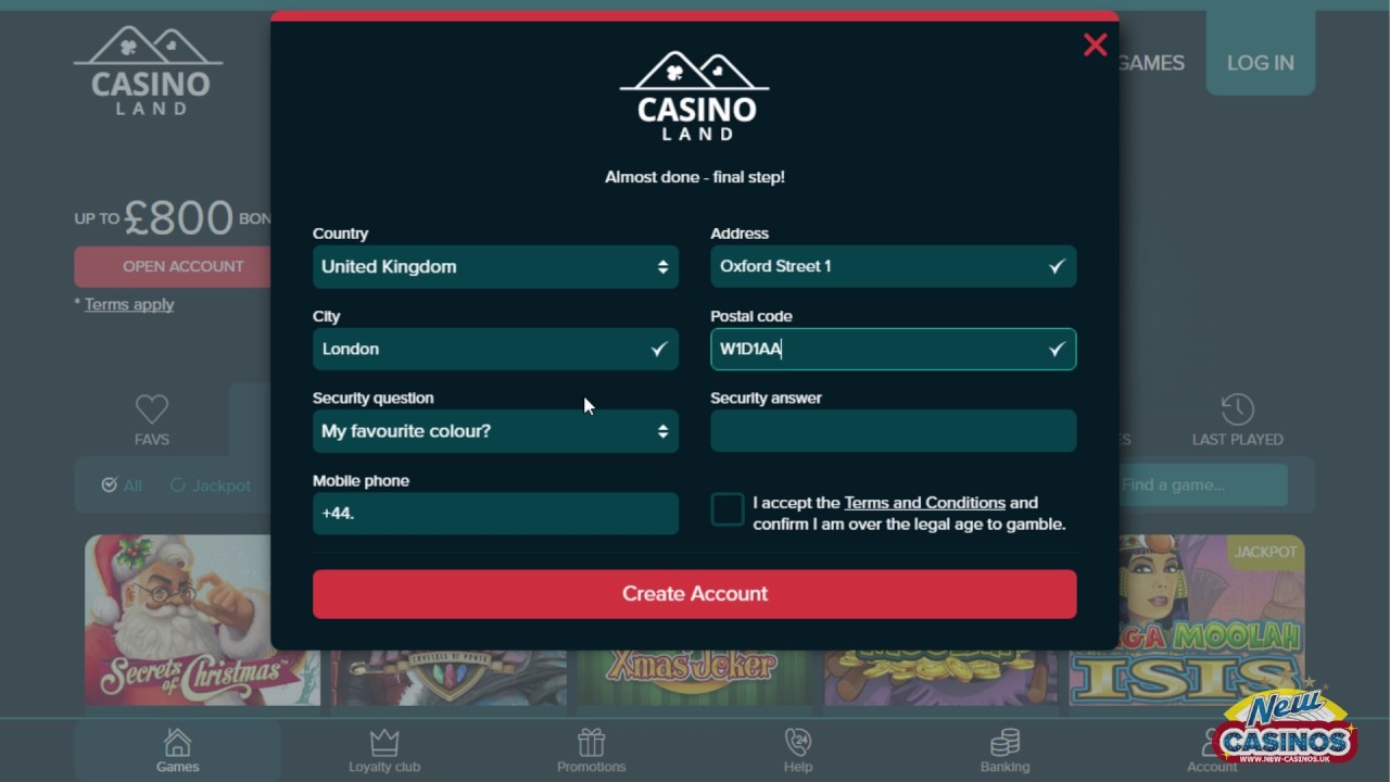 Casinoland Casino - How to register?