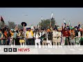 Protesting farmers in india march to delhi  bbc news