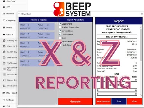BEEP SYSTEM RETAIL Z REPORT