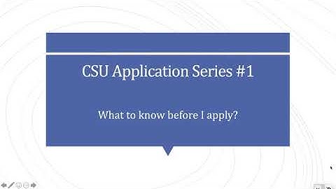 CSU Application Series #1