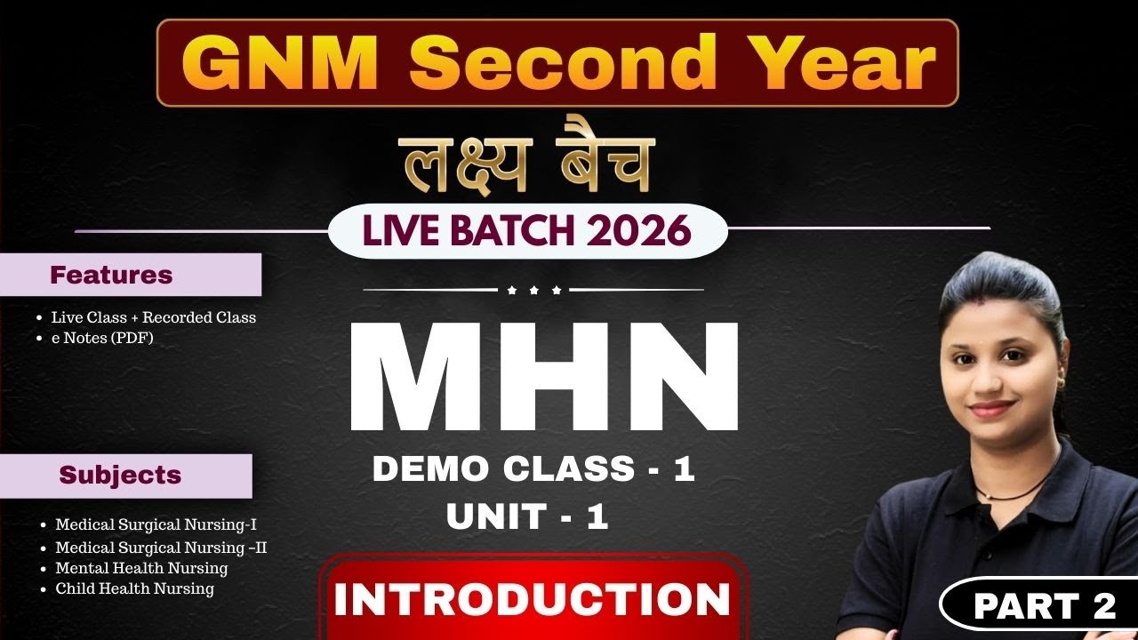 2. GNM 2nd Year MHN 2: Introduction to Mental Health Nursing | MHN Unit ...