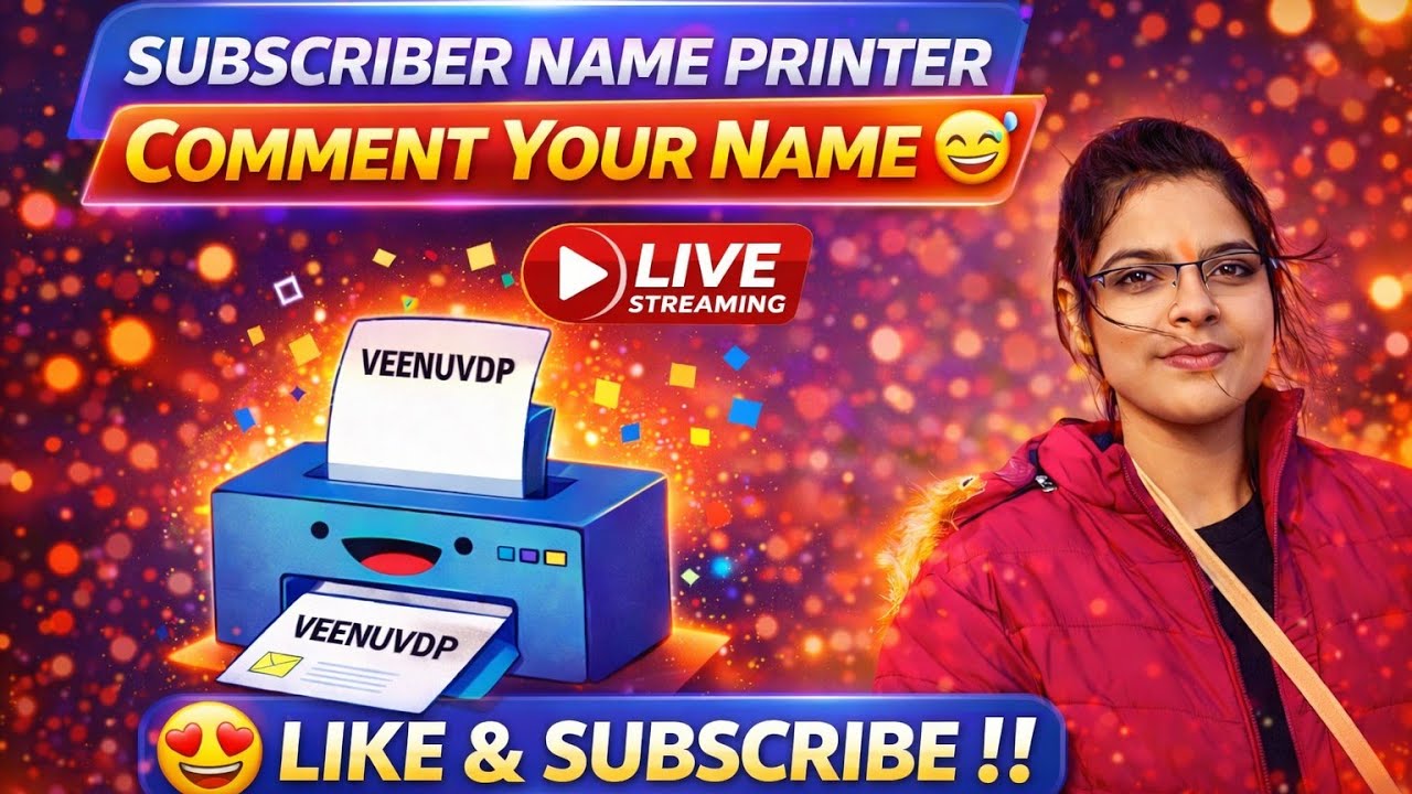 Writing Subscriber name on Printer 🖨️❤️🎁