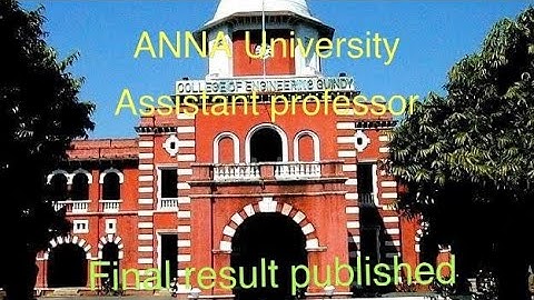 TRB Anna University Assistant Professor Final Result 2023 Published 