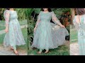 latest &amp; beautiful organza dress design cutting and stitching |umbrella frock