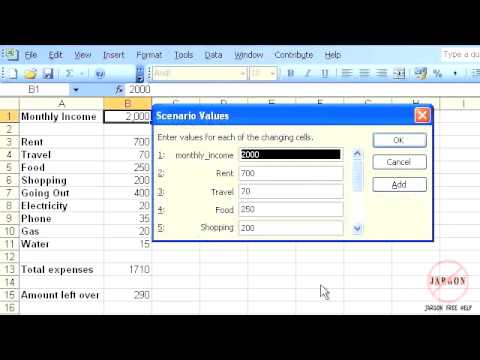 Using The Scenario Manager To Create Scenarios In Excel Youtube