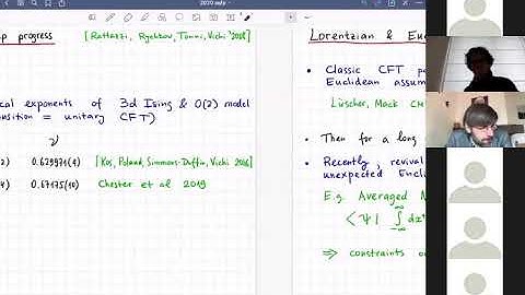 Slava Rychkov: CFT Osterwalder-Schrader Theorem (Oct. 8, 2020)
