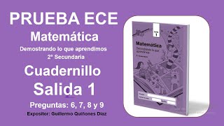 Prueba ECE matemática secundaria – cuadernillo salida 1 – preguntas 6, 7, 8 y 9