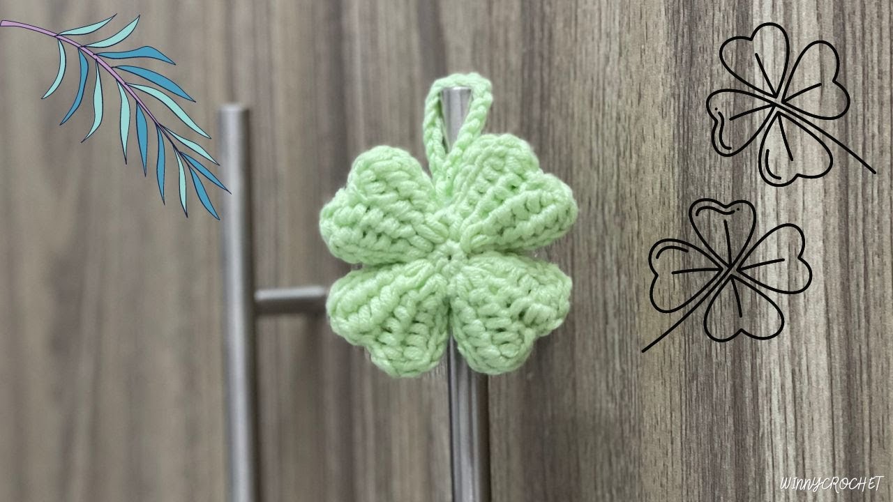 Crochet 4 LEAF CLOVER Keychain YouTube crochet-4-leaf-clover-keychain-youtube