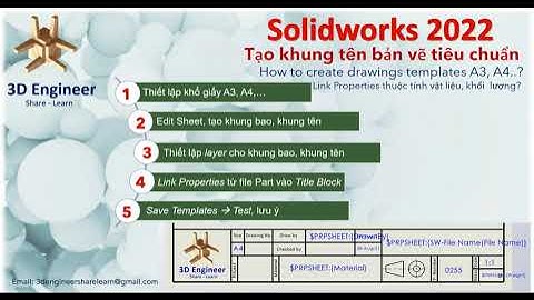 Solidworks 2022 - Tạo Drawings Templates khung tên bản vẽ tiêu chuẩn